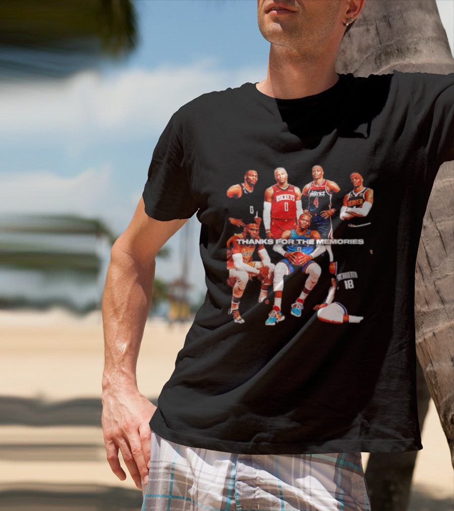 Russell Westbrook Thank You For The Memories OKC Thunder Rockets Wizards Denver T-Shirt