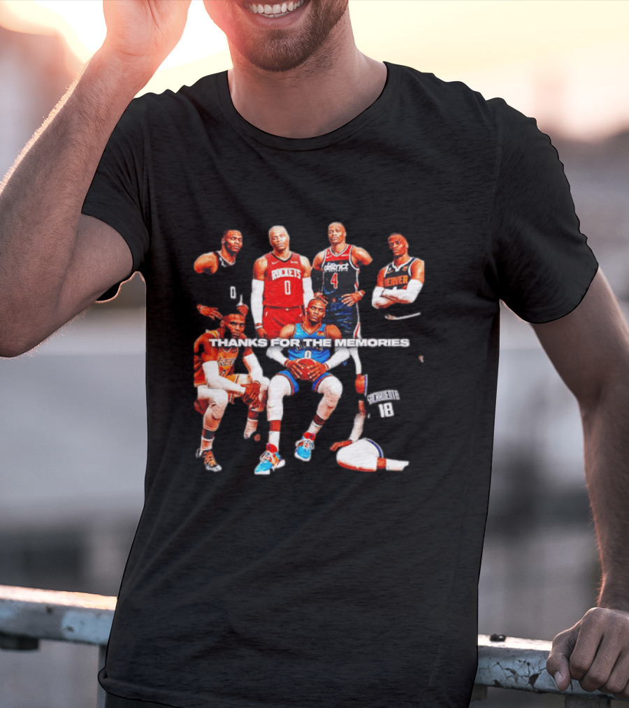 Russell Westbrook Thank You For The Memories OKC Thunder Rockets Wizards Denver T-Shirt
