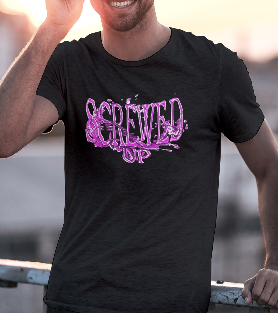 Screwed Up Purp Splash Effect T-Shirt