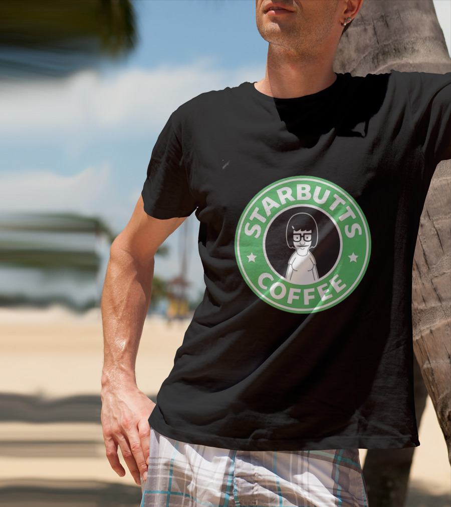 Starbutts Coffee Parody Tina Belcher Green Circular T-Shirt