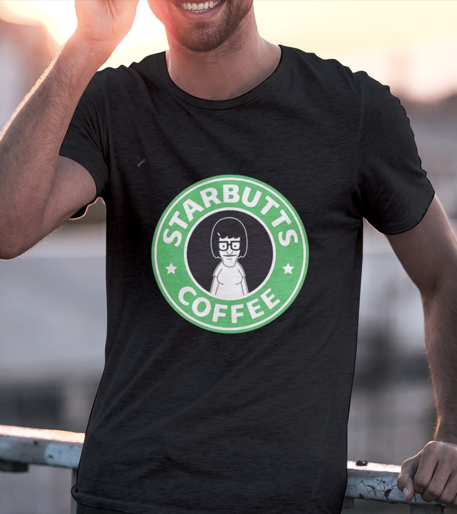 Starbutts Coffee Parody Tina Belcher Green Circular T-Shirt