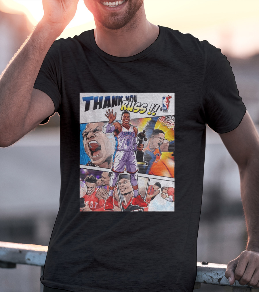 Thank You Russ NBA Tribute Mister Triple Double Legend Iconic Moments T-Shirt