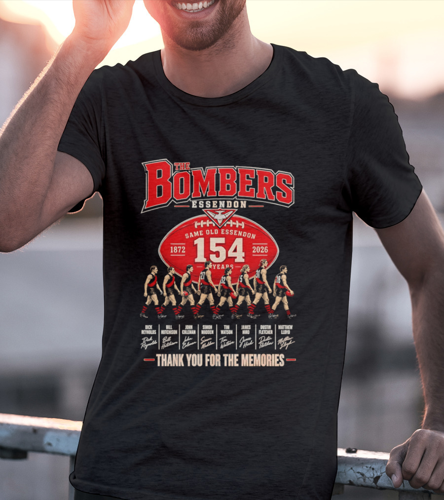 The Bombers Essendon 154 Years Same Old Essendon 1872 2026 Thank You For The Memories T-Shirt