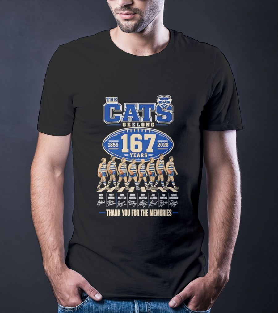 The Cats Geelong 1859 2026 167 Years Thank You For The Memories T-Shirt