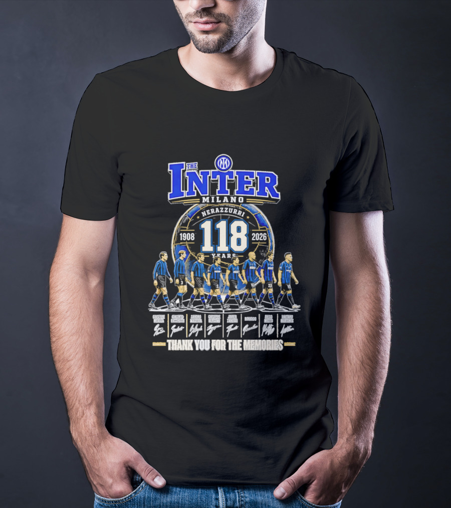The Inter Milano 118 Years 1908 2026 Nerazzurri Thank You For The Memories T-Shirt