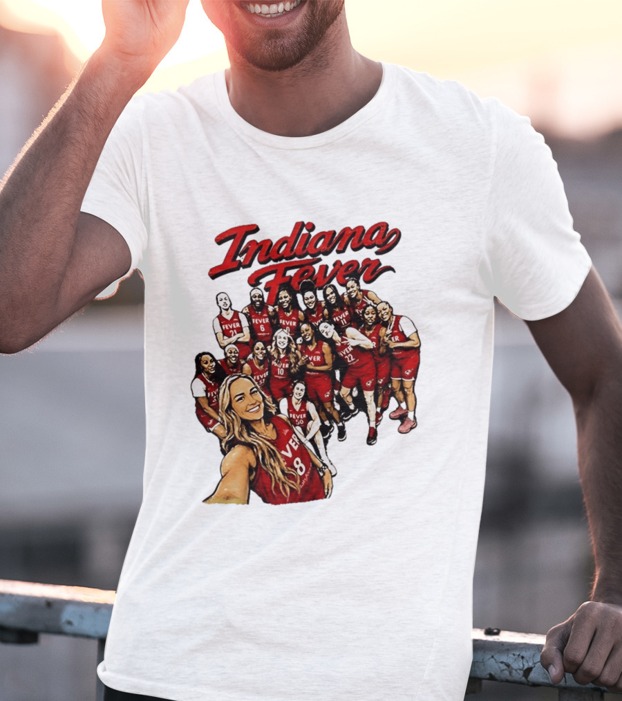 Indiana Fever Team Selfie Caitlin Clark Sophie Cunningham T-Shirt