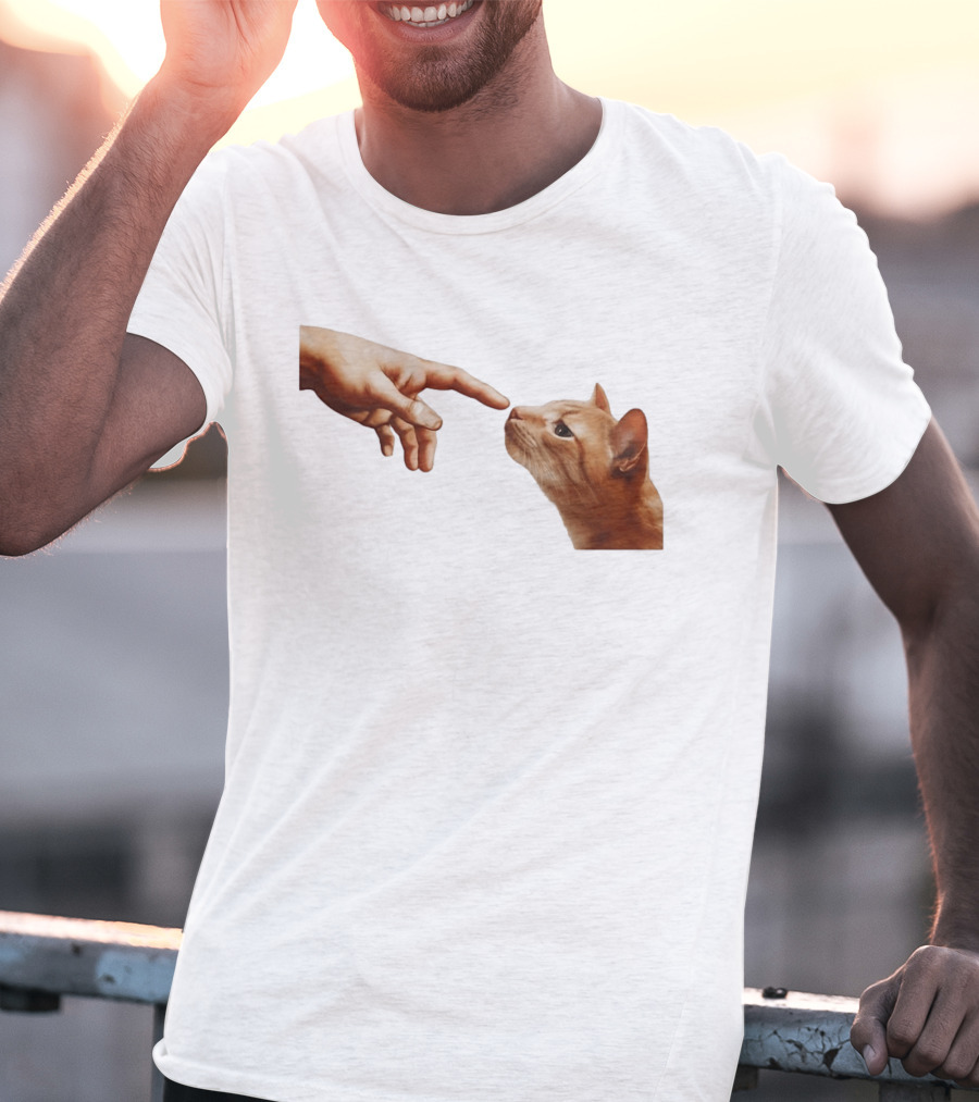 The Creation Of Adam Cat Edition T-Shirt