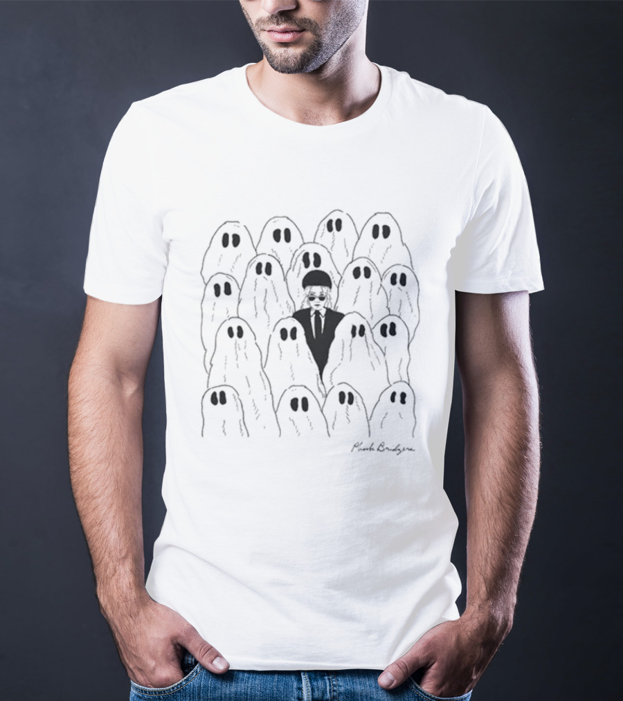 Phoebe Bridgers Ghost Pattern Sketch Black And White Ghosts T-Shirt