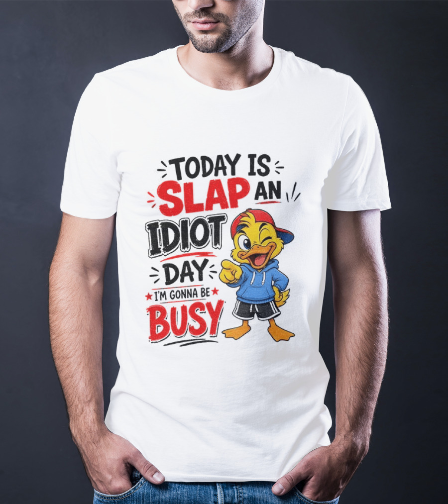 Today Is Slap An Idiot Day Duck I'm Gonna Be Busy T-Shirt