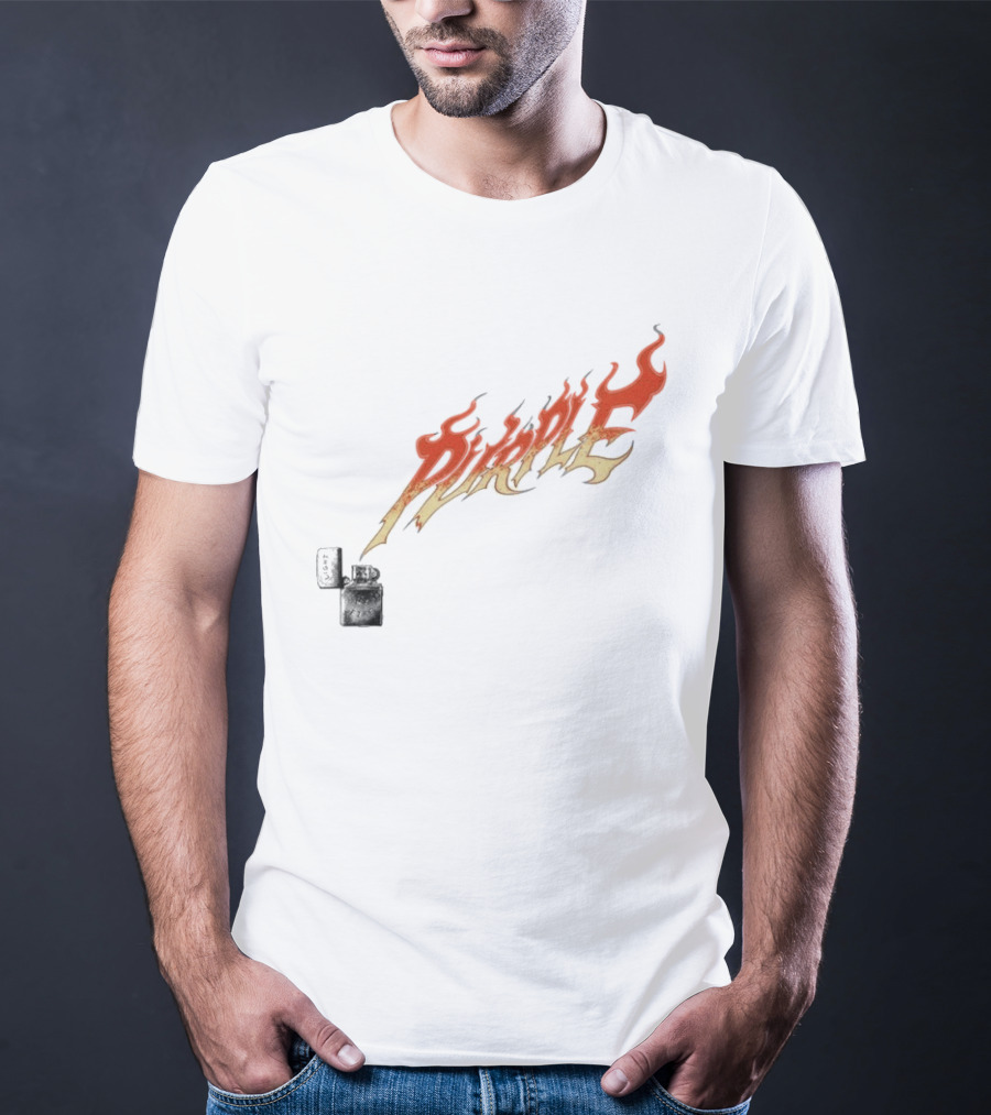 Purple Light My Fire Flame Zippo T-Shirt