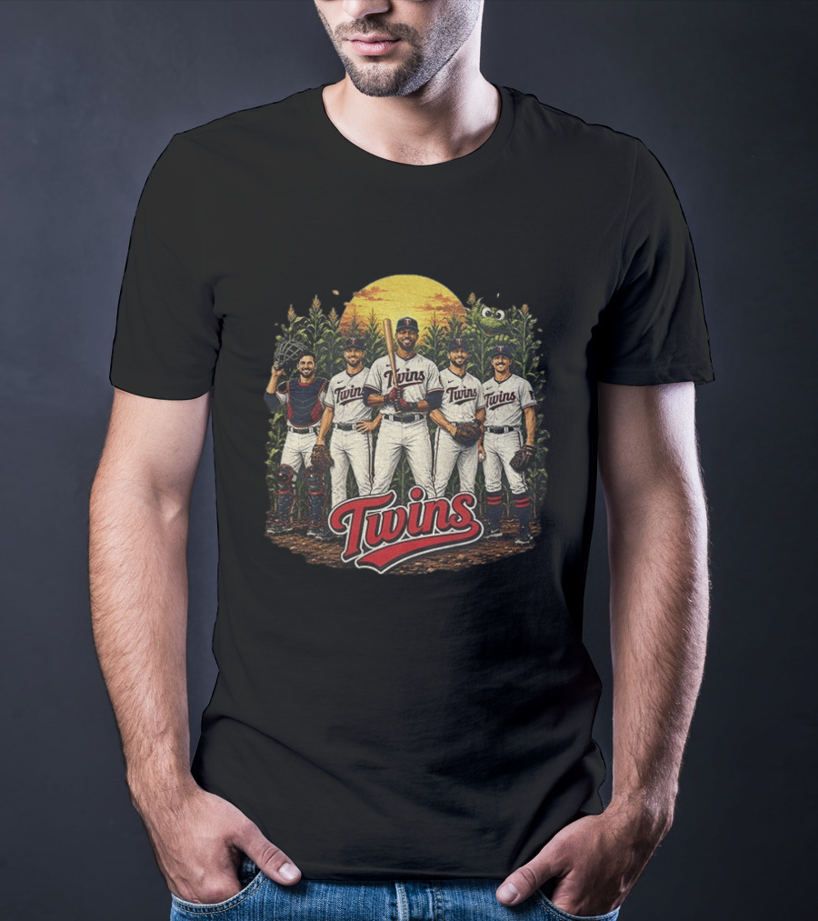Twins Field Of Dreams Minnesota Twins Game Day Players Cornfield Sunset T-Shirt