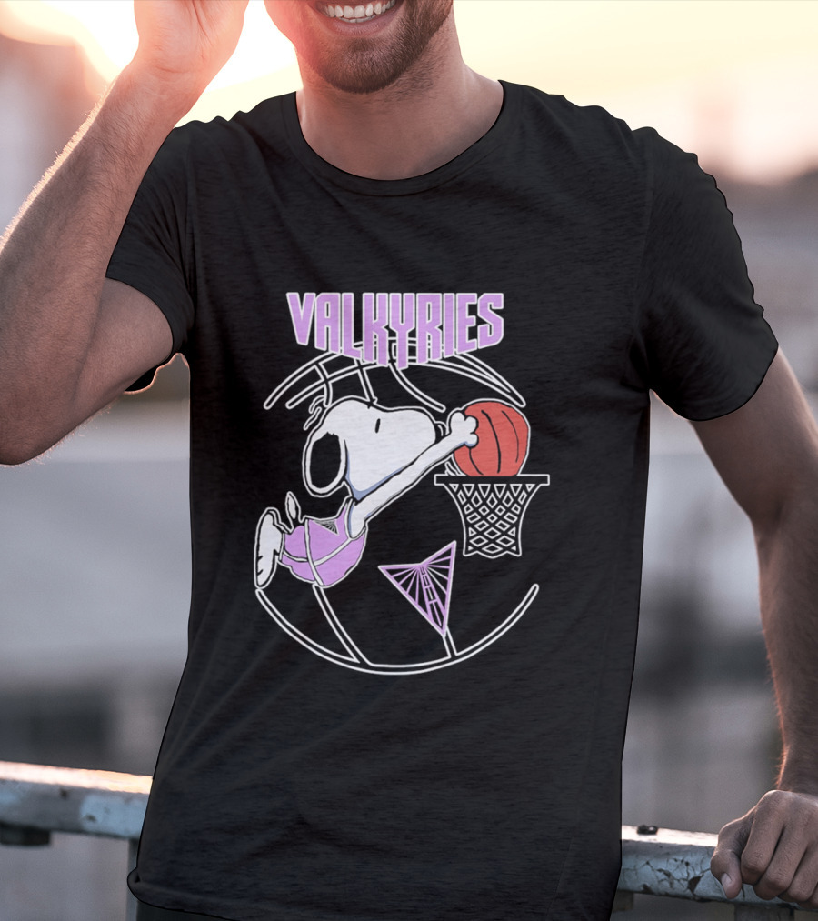 Valkyries Snoopy Basketball Slam Dunk T-Shirt