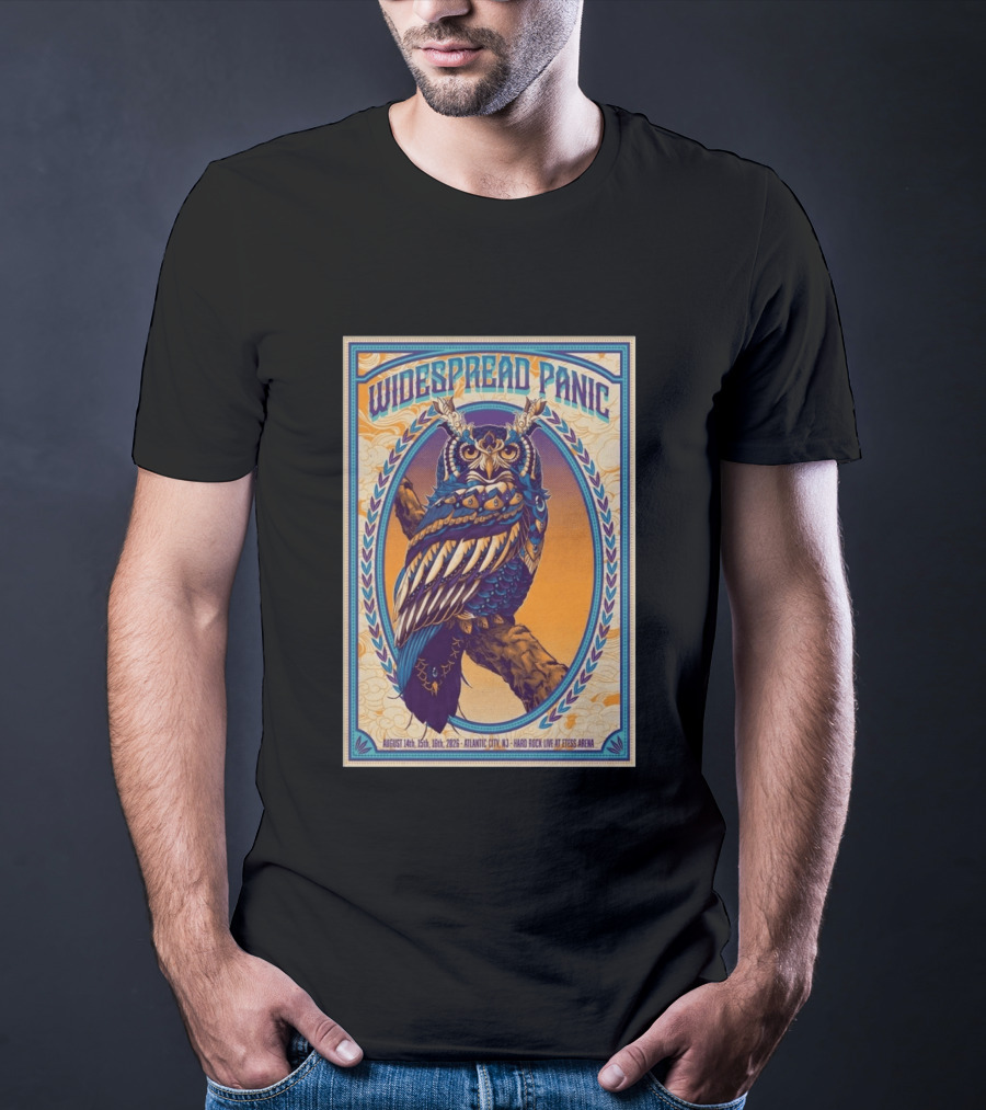 Widespread Panic Atlantic City August 14 16 2026 Hard Rock Live At Etess Arena Owl T-Shirt