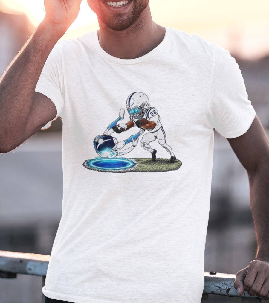 Jonathan Taylor Indianapolis Colts 28 Football Caricature T-Shirt