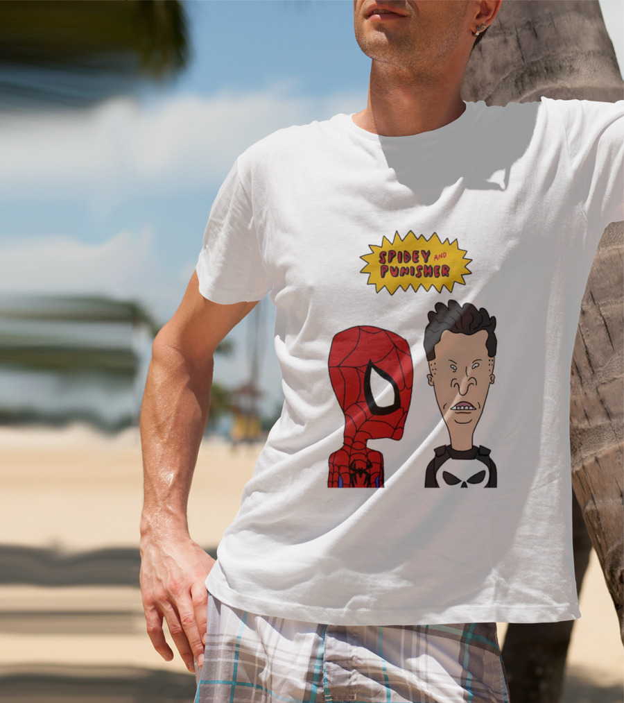 Beavis And Butt Head Spider Man Punisher Parody Marvel Mashup T-Shirt
