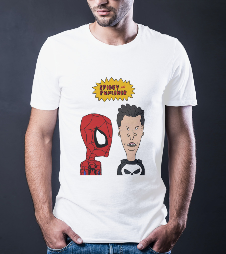Beavis And Butt Head Spider Man Punisher Parody Marvel Mashup T-Shirt