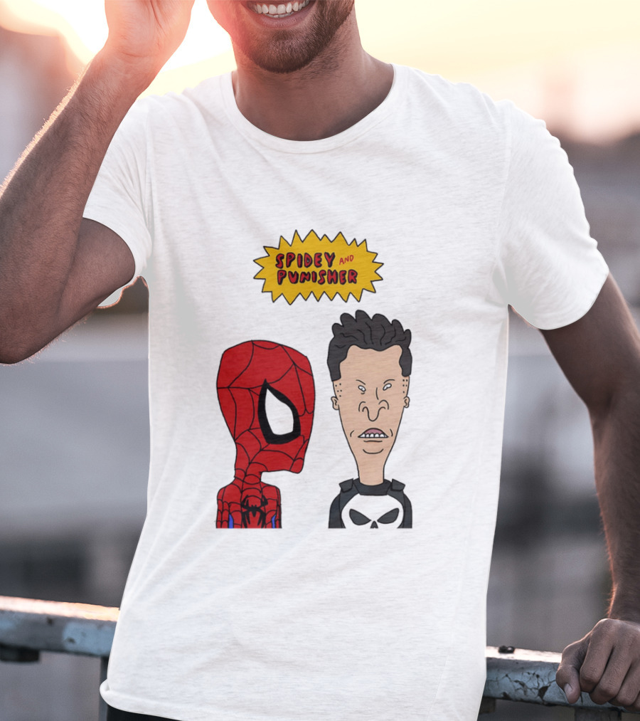 Beavis And Butt Head Spider Man Punisher Parody Marvel Mashup T-Shirt