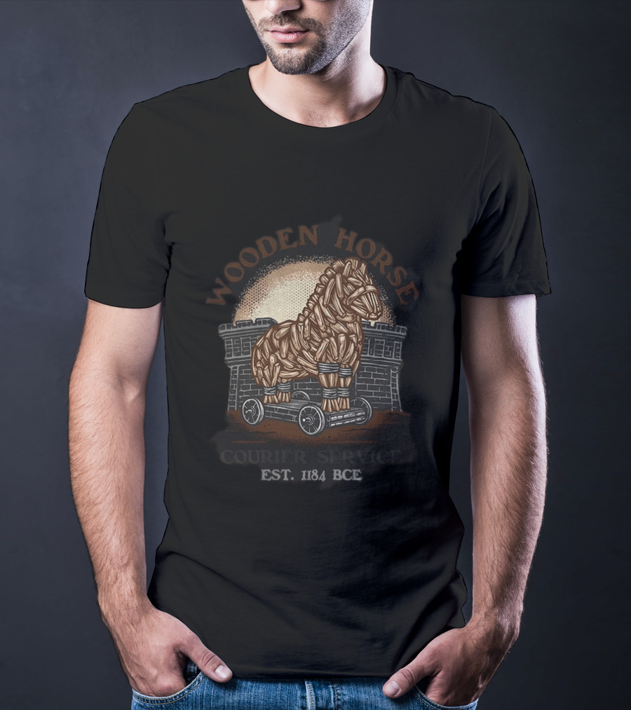 Wooden Horse Courier Service Est. 1184 BCE Trojan Horse T-Shirt