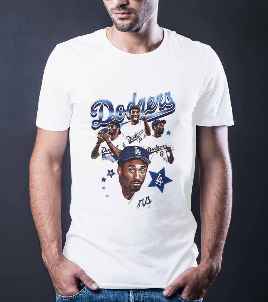 Los Angeles Dodgers Kobe Bryant Tribute Baseball Player Dodgers Jersey White T-Shirt