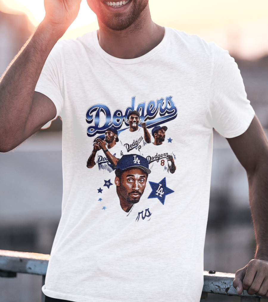 Los Angeles Dodgers Kobe Bryant Tribute Baseball Player Dodgers Jersey White T-Shirt