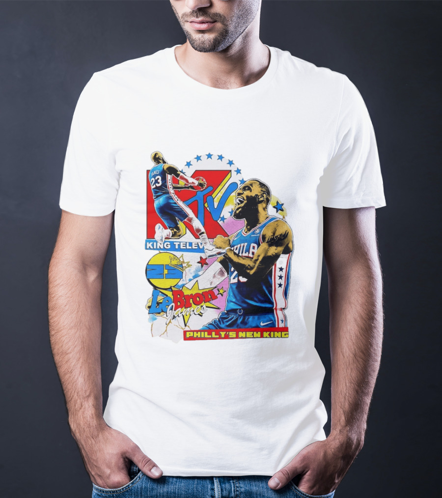 LeBron James MTV King Television Philly's New King Philadelphia 76ers T-Shirt