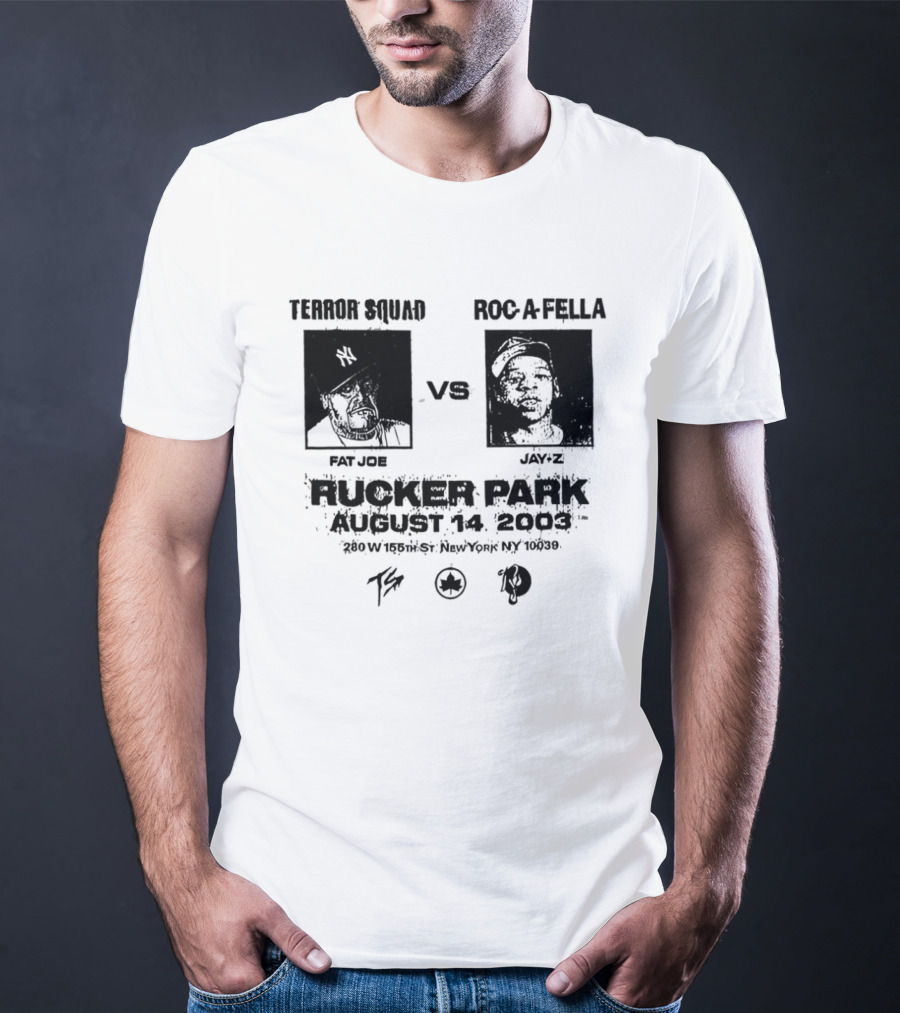 Terror Squad Fat Joe Vs Roc A Fella Jay Z Rucker Park August 30 2003 34th Annual Entertainer's Basketball Classic NYC T-Shirt