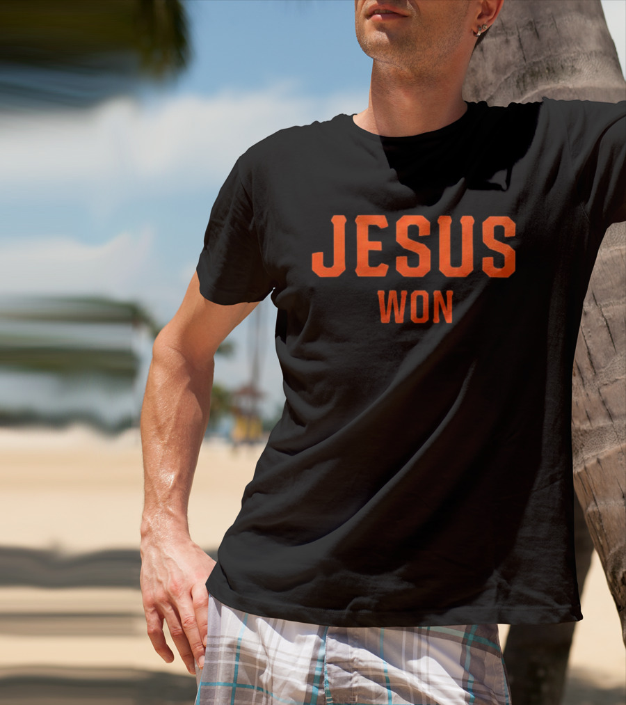New York Giants 2026 Jesus Won Victory Celebration T-Shirt