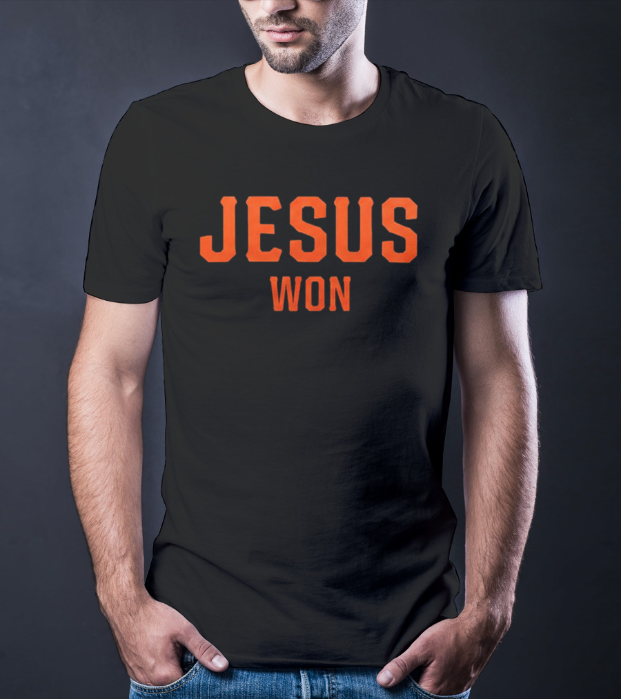 New York Giants 2026 Jesus Won Victory Celebration T-Shirt