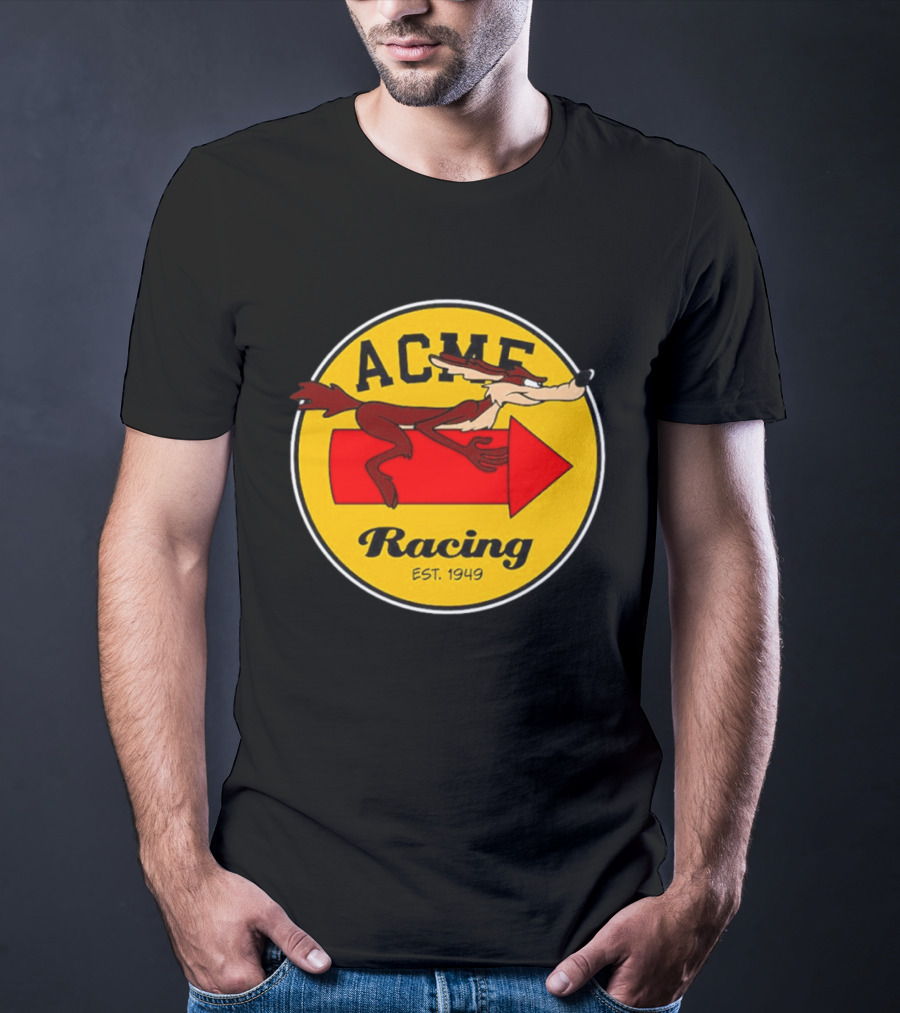 Acme Racing Wile E. Coyote Rocket Est 1949 Retro Cartoon T-Shirt