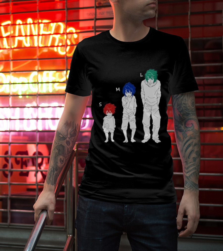 Anime Death Note L Character Evolution Sizes S M L T-Shirt