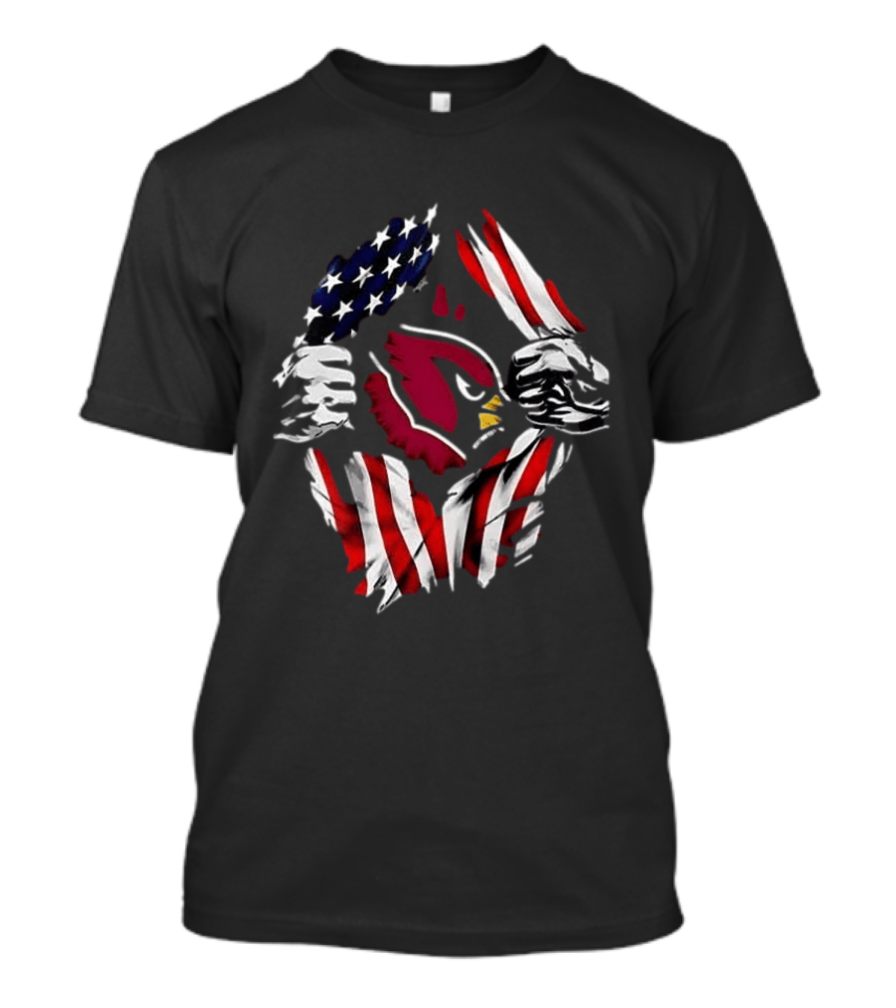 Arizona Cardinals American Flag Bald Eagle Skull Super Man T-Shirt