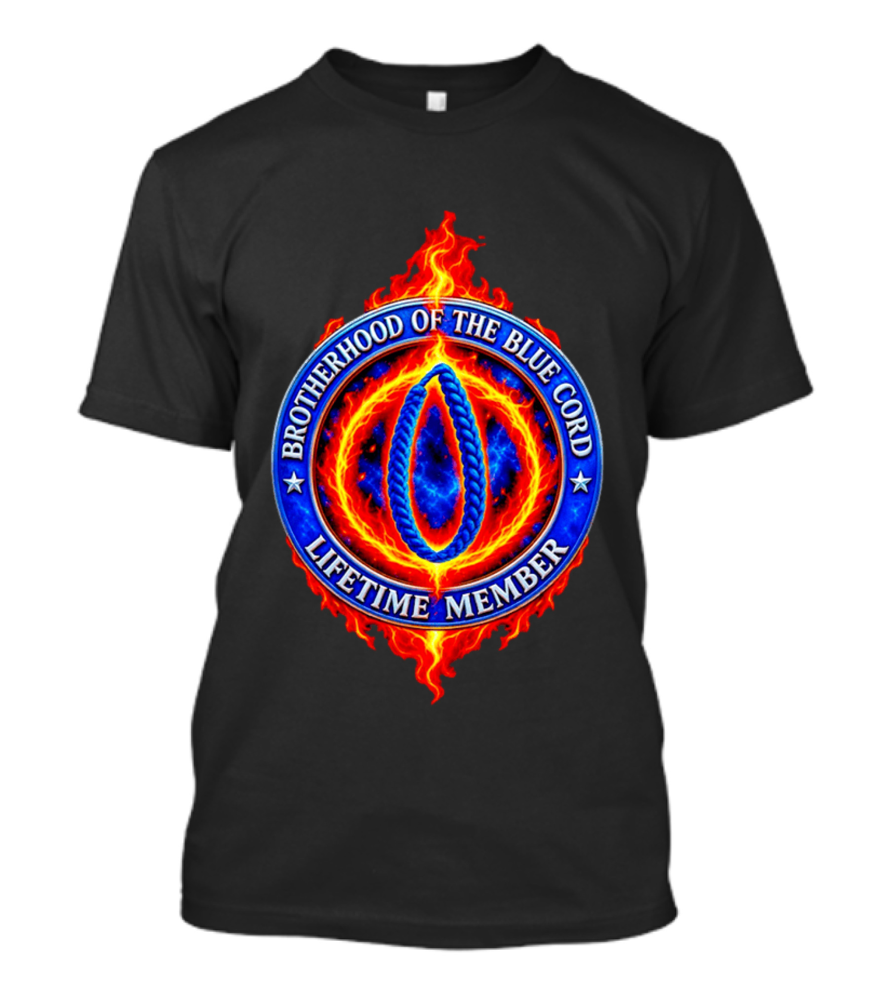 Brotherhood Of The Blue Cord Lifetime Member Fire Ring T-Shirt