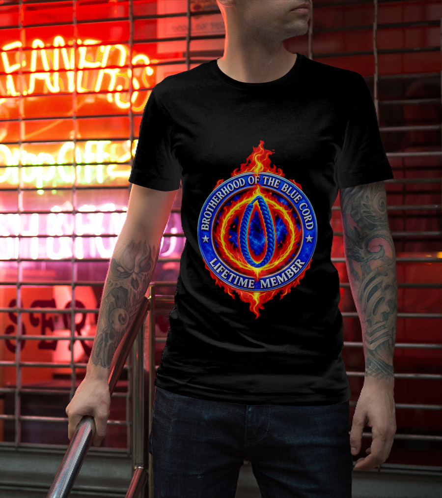 Brotherhood Of The Blue Cord Lifetime Member Fire Ring T-Shirt