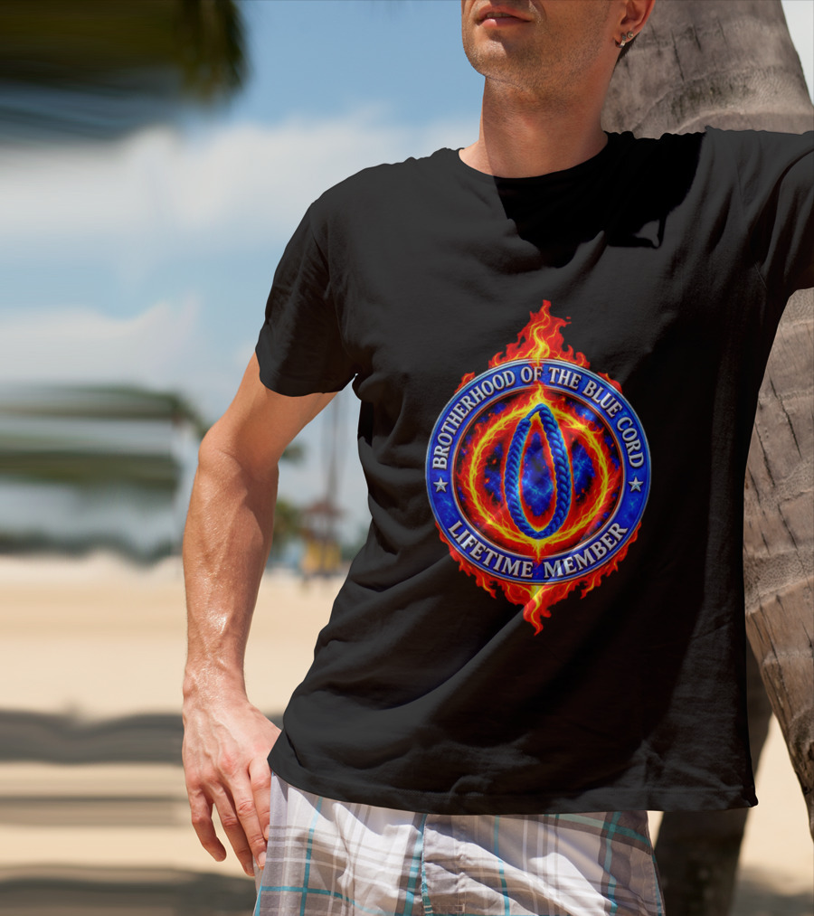 Brotherhood Of The Blue Cord Lifetime Member Fire Ring T-Shirt