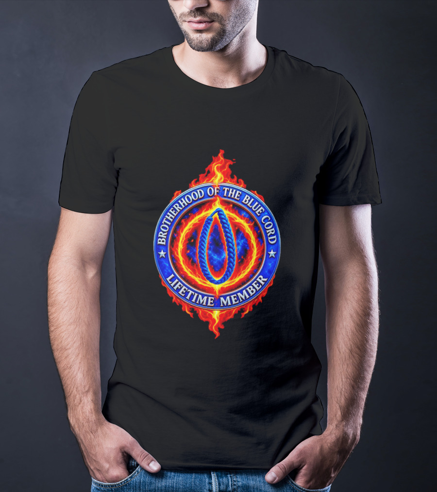 Brotherhood Of The Blue Cord Lifetime Member Fire Ring T-Shirt