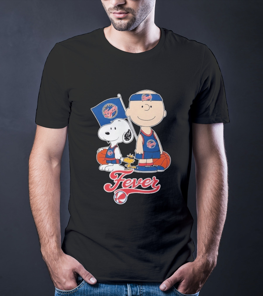 Indiana Fever Charlie Brown Snoopy WNBA Basketball Fever T-Shirt