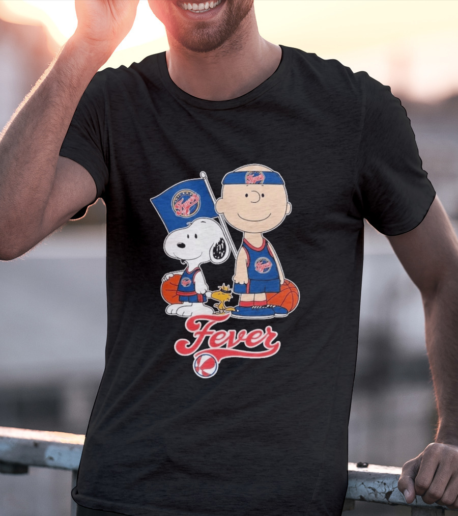 Indiana Fever Charlie Brown Snoopy WNBA Basketball Fever T-Shirt