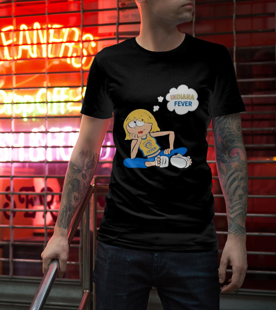 WNBA Indiana Fever Blonde Girl Cartoon Thought Bubble T-Shirt