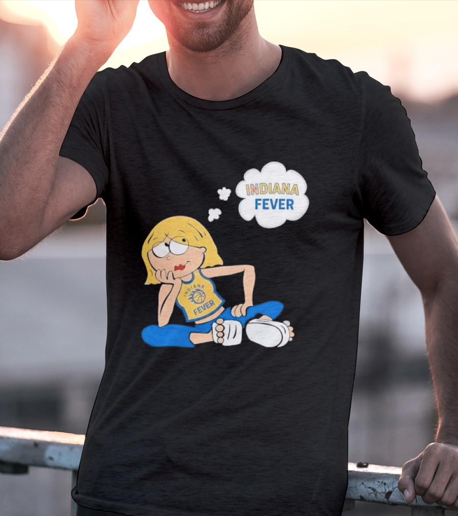 WNBA Indiana Fever Blonde Girl Cartoon Thought Bubble T-Shirt
