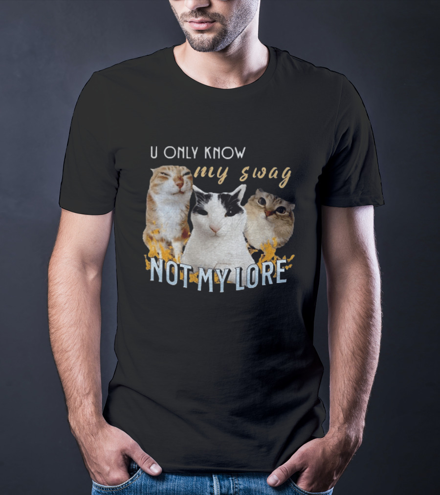 U Only Know My Swag Not My Lore Funny Cat Trio T-Shirt