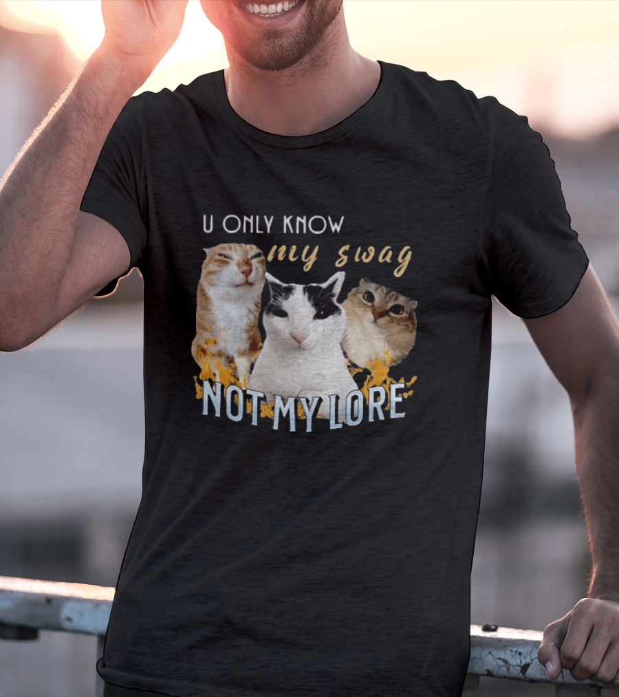U Only Know My Swag Not My Lore Funny Cat Trio T-Shirt
