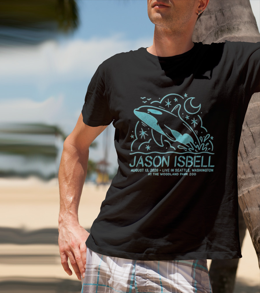 Jason Isbell Aug 13 2026 Seattle Woodland Park Zoo Whale Moon Stars T-Shirt
