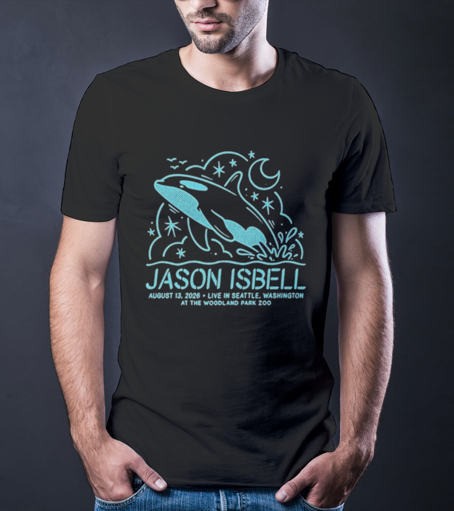 Jason Isbell Aug 13 2026 Seattle Woodland Park Zoo Whale Moon Stars T-Shirt