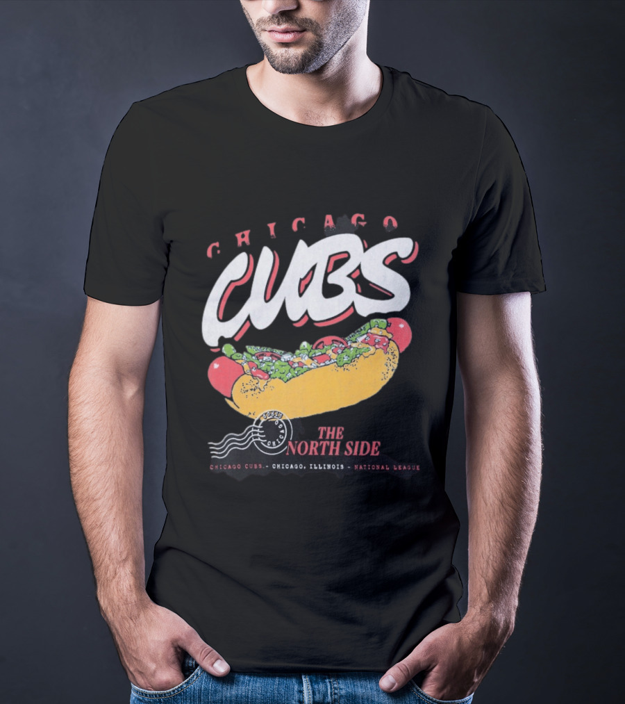 Chicago Cubs The North Side Hot Dog Chicago Illinois National League T-Shirt