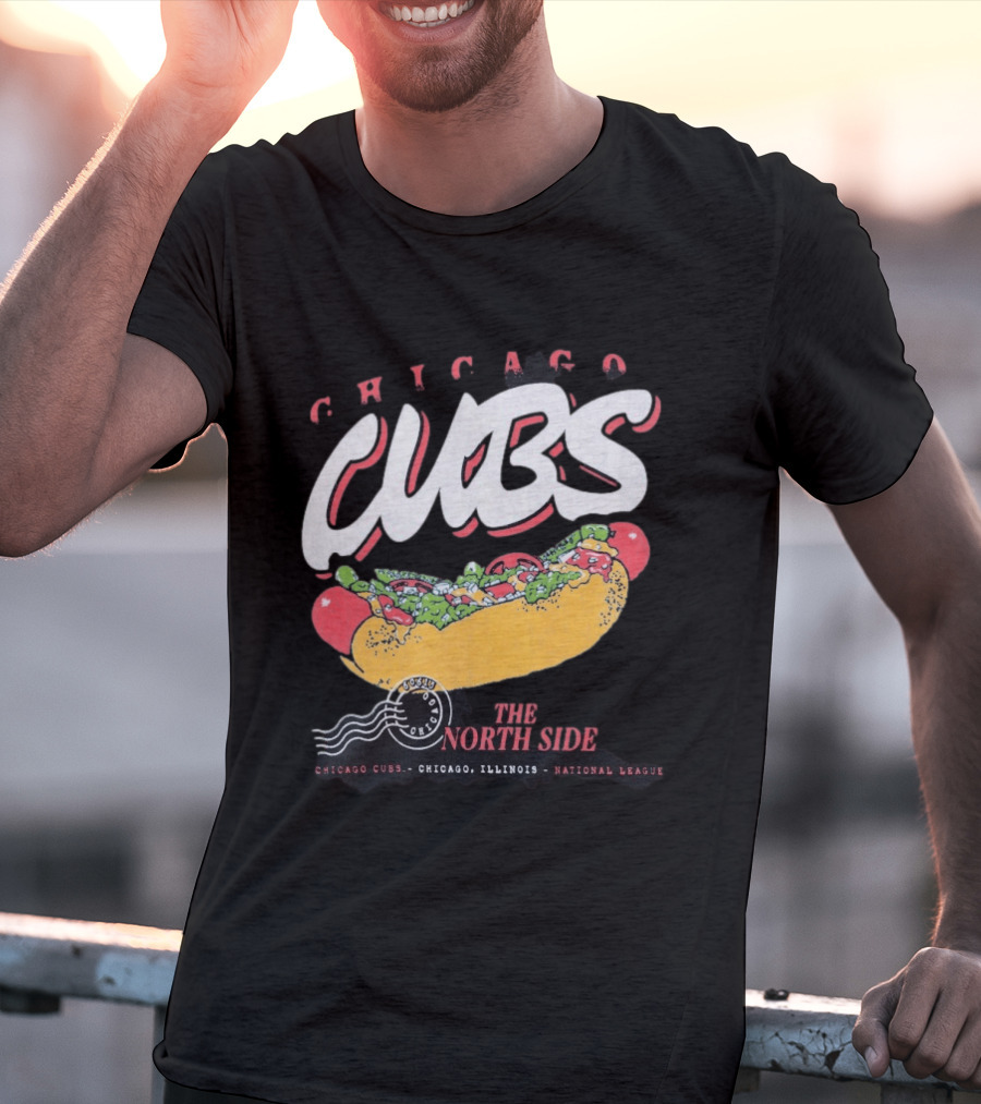 Chicago Cubs The North Side Hot Dog Chicago Illinois National League T-Shirt