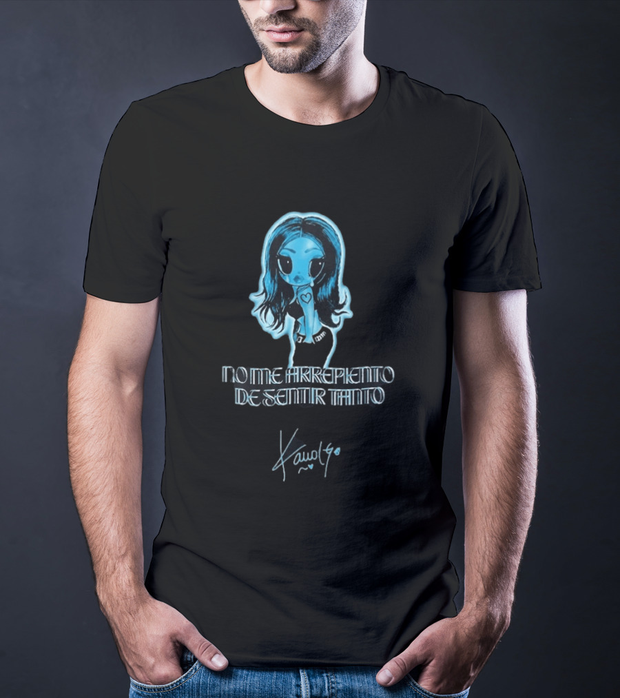 Karol G Electric Blue Glow Y2K No Me Arrepiento De Sentir Tanto T-Shirt