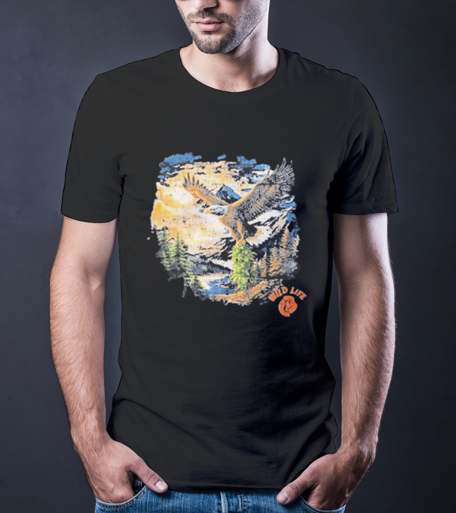 Cookies X Wildlife Soaring Eagle Mountain Scene T-Shirt