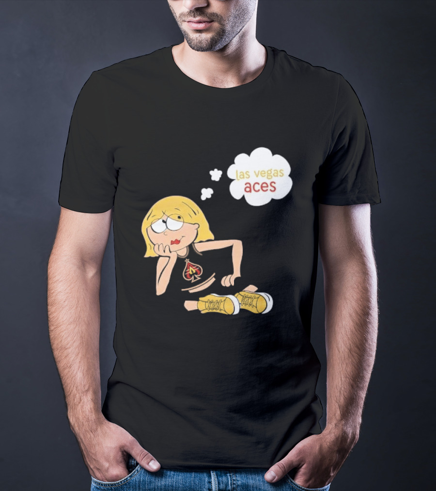 Las Vegas Aces WNBA Blonde Cartoon Girl Thought Bubble T-Shirt