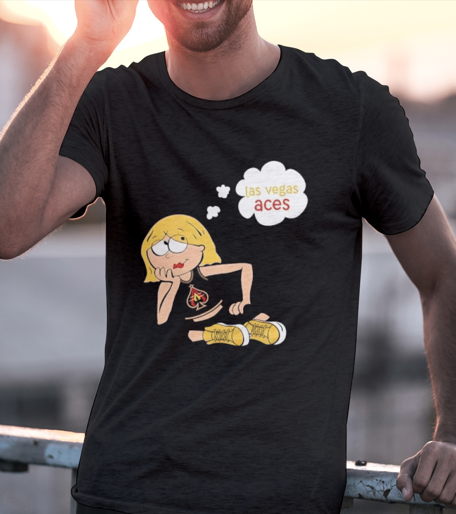 Las Vegas Aces WNBA Blonde Cartoon Girl Thought Bubble T-Shirt