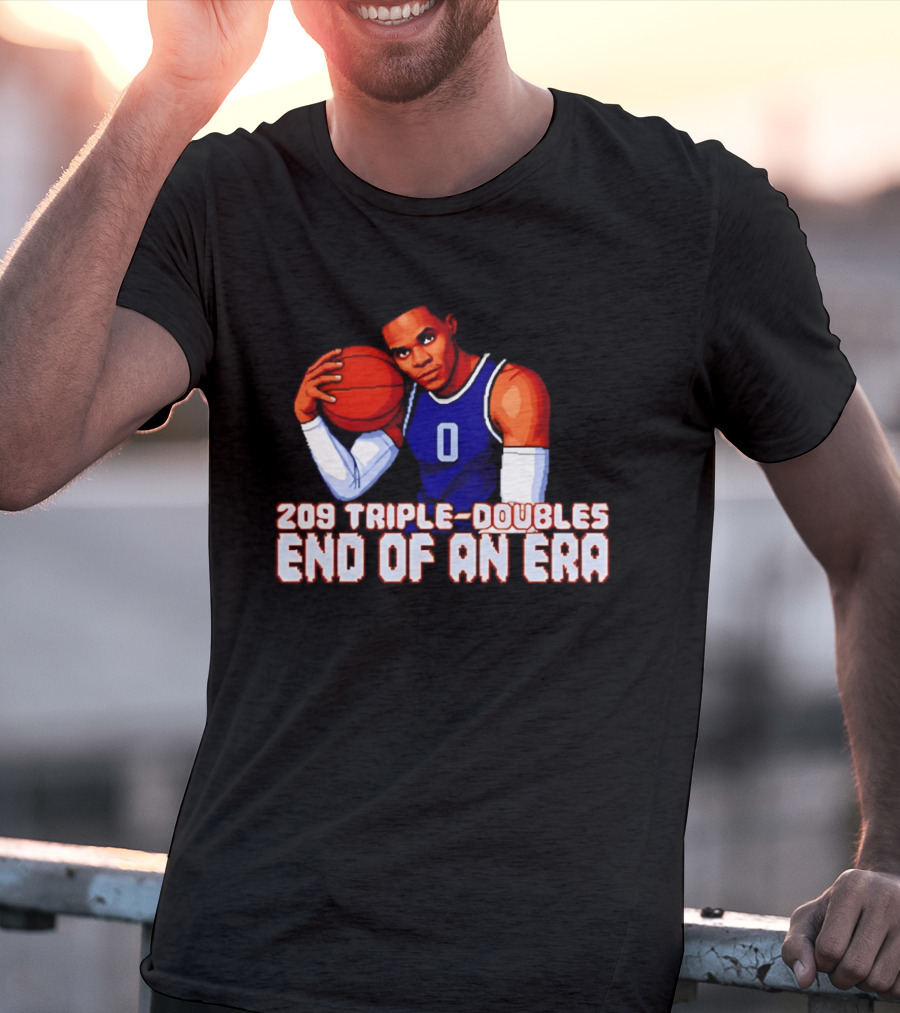 Russell Westbrook 209 Triple Doubles End Of An Era Basketball Legend Pixel T-Shirt